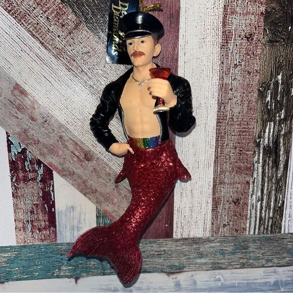Vintage December Diamonds 2004 Merman “Cosmo” Ornament W/Box Retired Red Sparkly - Picture 1 of 14